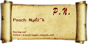 Posch Nyék névjegykártya